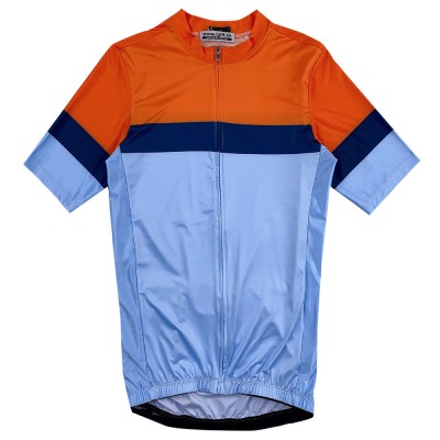 Order Round Neck Short Sleeve Race Cycling Shirt Design Moisture Wicking Contrast Color Cycling Shirt Cycling Shirt Garment Factory SKCSCP018 45 degree